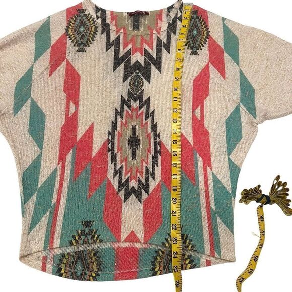 Silvergate Tan Aztec Lightweight Sweater Size L - Picture 11 of 12